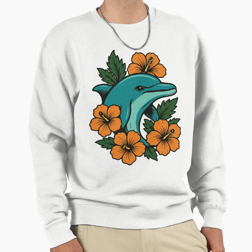 Miami Dolphins X Hibiscus Sweatshirt - Fun Novelty Design for Adults - T-Shirt, Sweatshirt, Hoodie