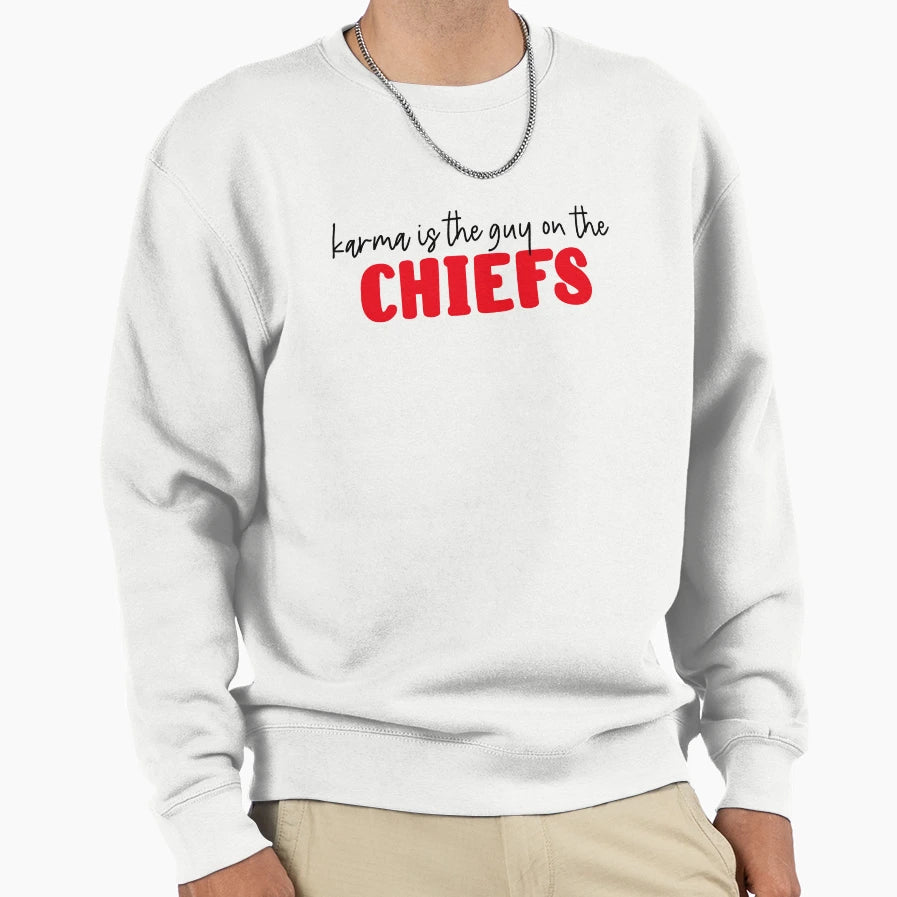 Copy Copy Karma Is Guy Chiefs Sweatshirt - Aesthetic Graphic for Adults - T-Shirt, Sweatshirt, Hoodie