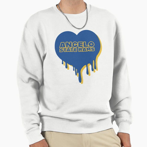 Angelo State Rams Melty Heart Logo Sweatshirt - Novelty Apparel Unisex - T-Shirt, Sweatshirt, Hoodie