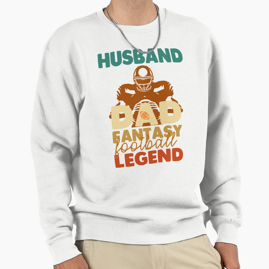 Husband Dad Fantasy Football Sweatshirt - Casual Everyday Wear Men Women - T-Shirt, Sweatshirt, Hoodie
