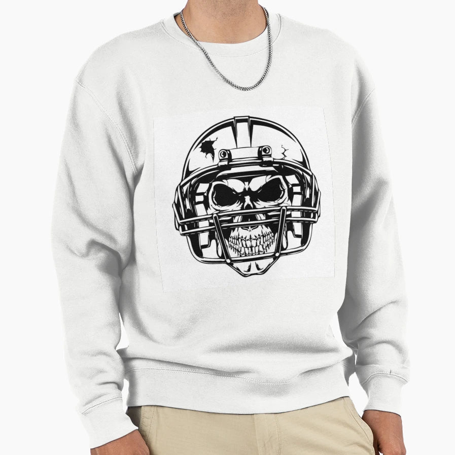 Football Skull Sweatshirt - Aesthetic Graphic Men Women - T-Shirt, Sweatshirt, Hoodie