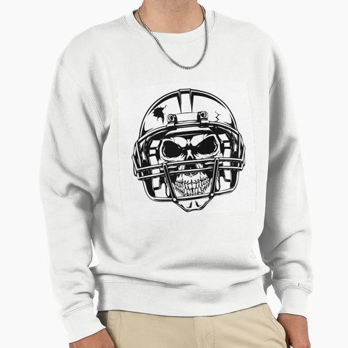 Football Skull Sweatshirt - Aesthetic Graphic Men Women - T-Shirt, Sweatshirt, Hoodie