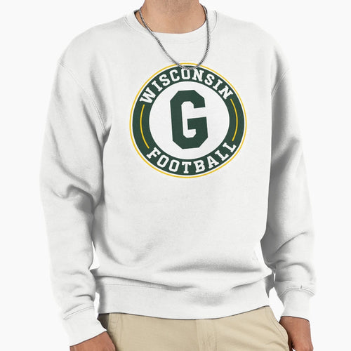 Wisconsin Football Round Badge Sweatshirt - Aesthetic Graphic Men Women - T-Shirt, Sweatshirt, Hoodie
