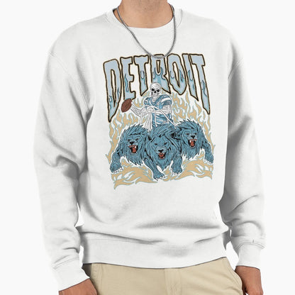 Detroit Football Skull Sweatshirt - Trendy Graphic for Adults - T-Shirt, Sweatshirt, Hoodie