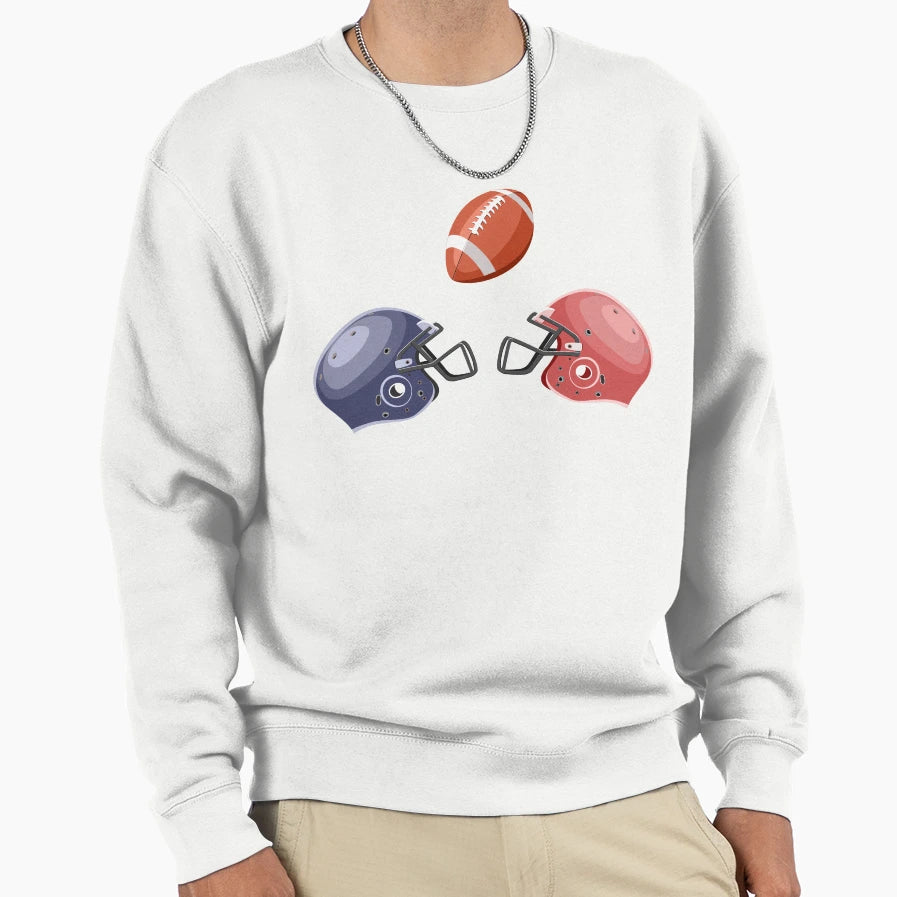 American Football Helmets And Ball Sweatshirt - Custom Art Print for Adults - T-Shirt, Sweatshirt, Hoodie