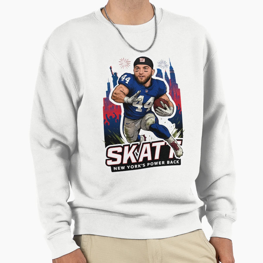 Cam Skattebo New York Giants Running Sweatshirt - Graphic Print for Adults - T-Shirt, Sweatshirt, Hoodie