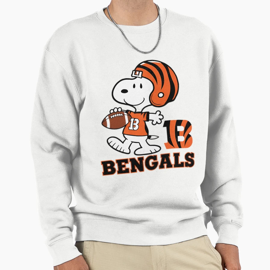 Snoopy Cincinnati Football Sweatshirt - Graphic Print for Adults - T-Shirt, Sweatshirt, Hoodie