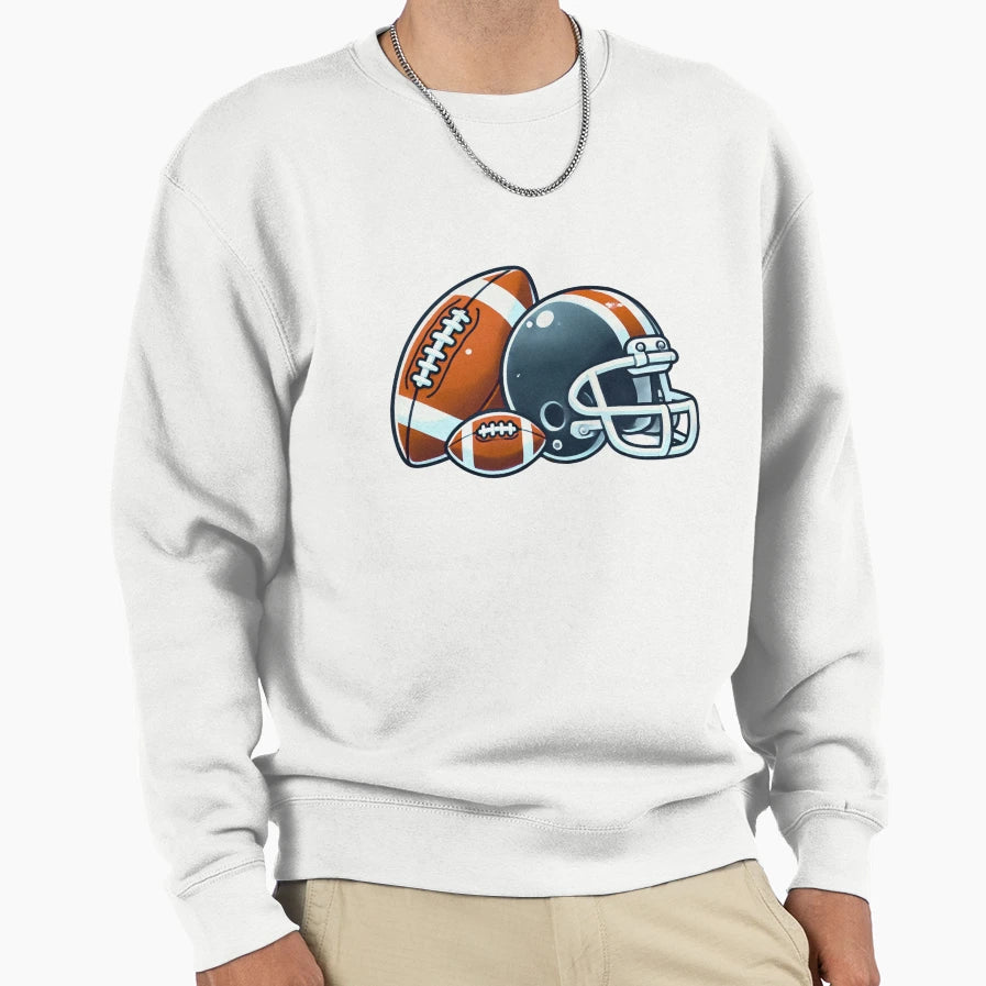 Copy Football Ball And Helmet Sweatshirt - Casual Everyday Wear for Adults - T-Shirt, Sweatshirt, Hoodie