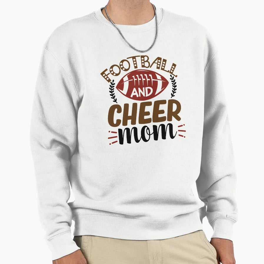 Football And Cheer Mom Home D Cor Sweatshirt - Minimalist Print for Adults - T-Shirt, Sweatshirt, Hoodie