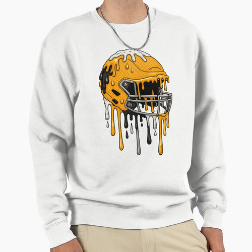 Melting Football Helmet Surreal Sweatshirt - Casual Everyday Wear Unisex - T-Shirt, Sweatshirt, Hoodie