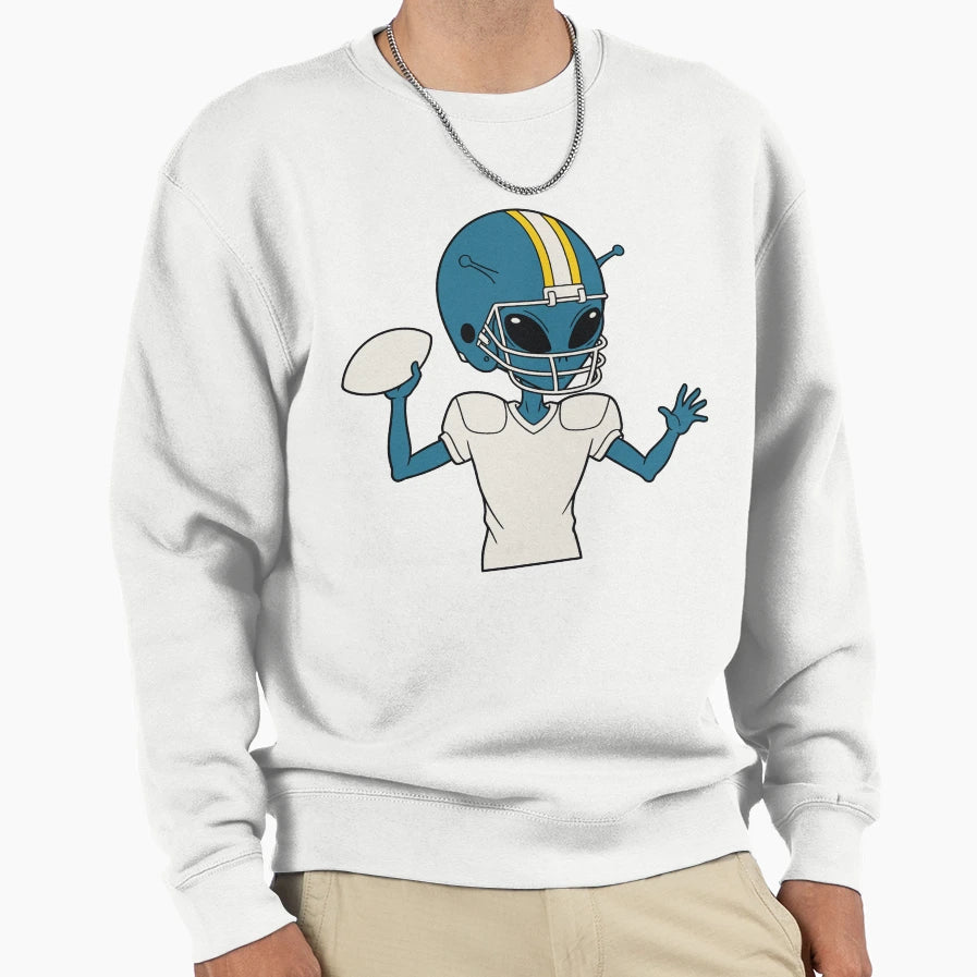 Alien Football Quarterback Sweatshirt - Streetwear Style for Adults - T-Shirt, Sweatshirt, Hoodie