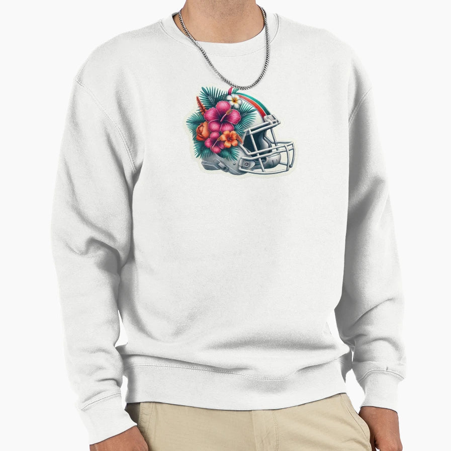 Tropical Miami Helmet Sweatshirt - Unique Graphic Unisex - T-Shirt, Sweatshirt, Hoodie