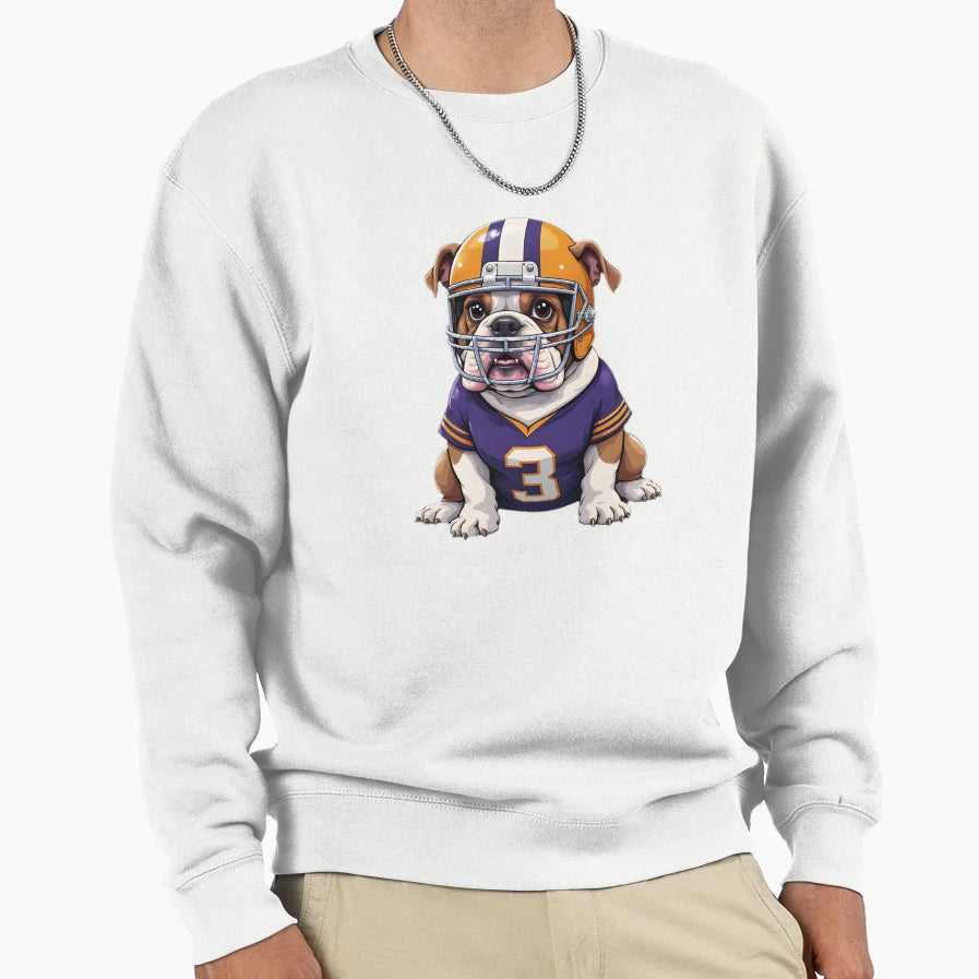 Bulldog Football Mascot Jersey Sweatshirt - Casual Everyday Wear Unisex - T-Shirt, Sweatshirt, Hoodie