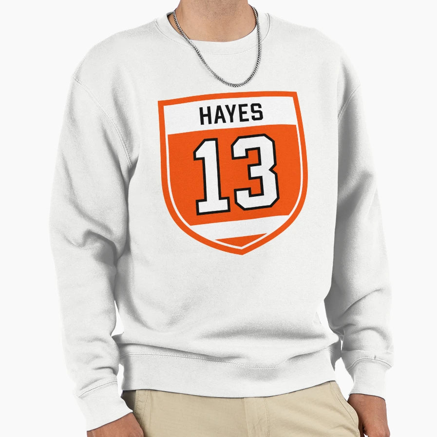 Hayes 13 Emblem Sweatshirt - Novelty Apparel Unisex - T-Shirt, Sweatshirt, Hoodie