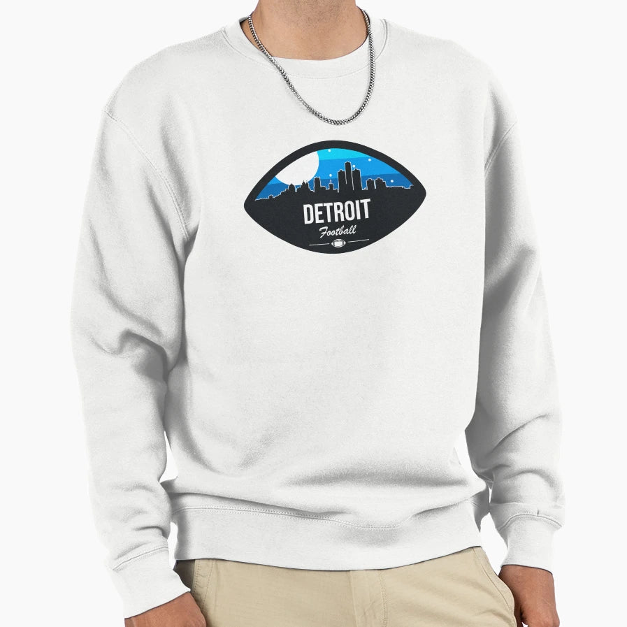 Detroit Football Skyline Badge Sweatshirt - Casual Everyday Wear for Adults - T-Shirt, Sweatshirt, Hoodie