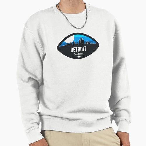 Detroit Football Skyline Badge Sweatshirt - Casual Everyday Wear for Adults - T-Shirt, Sweatshirt, Hoodie