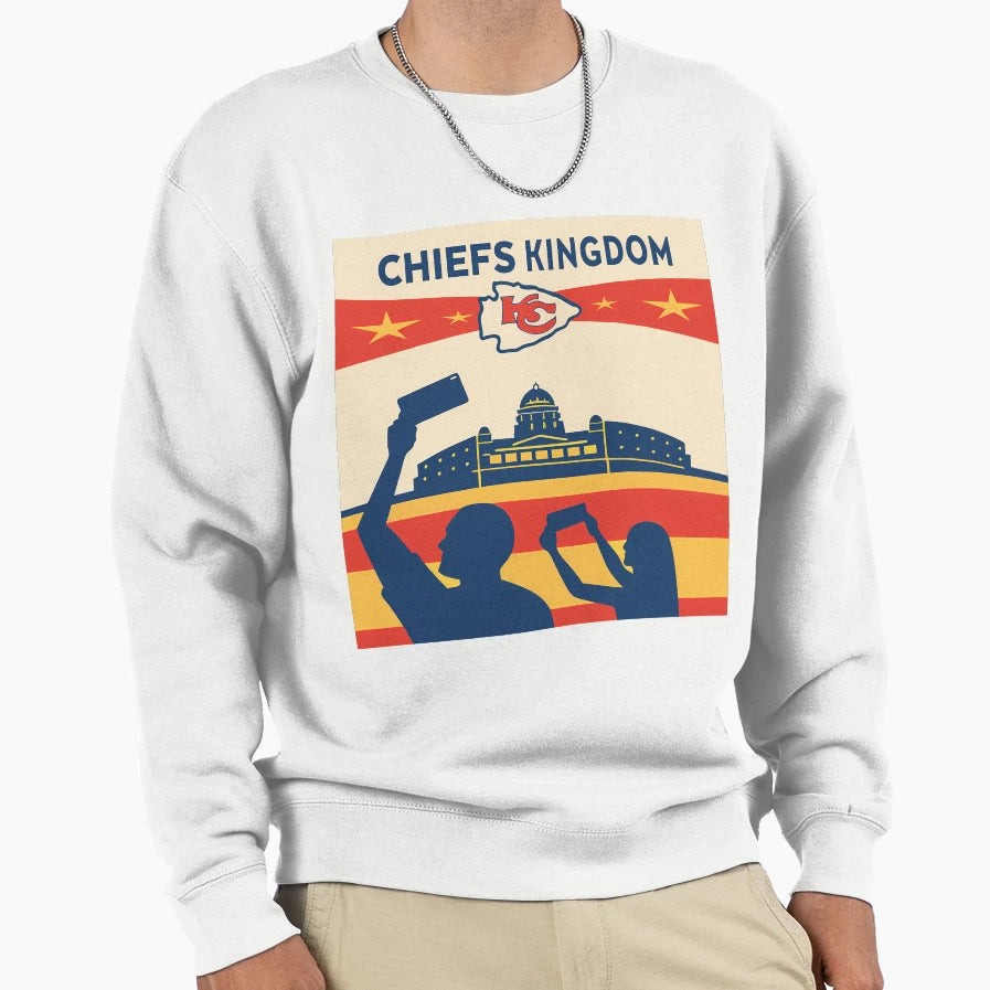 Chiefs Kingdom Celebrating Team Sweatshirt - Minimalist Print for Adults - T-Shirt, Sweatshirt, Hoodie