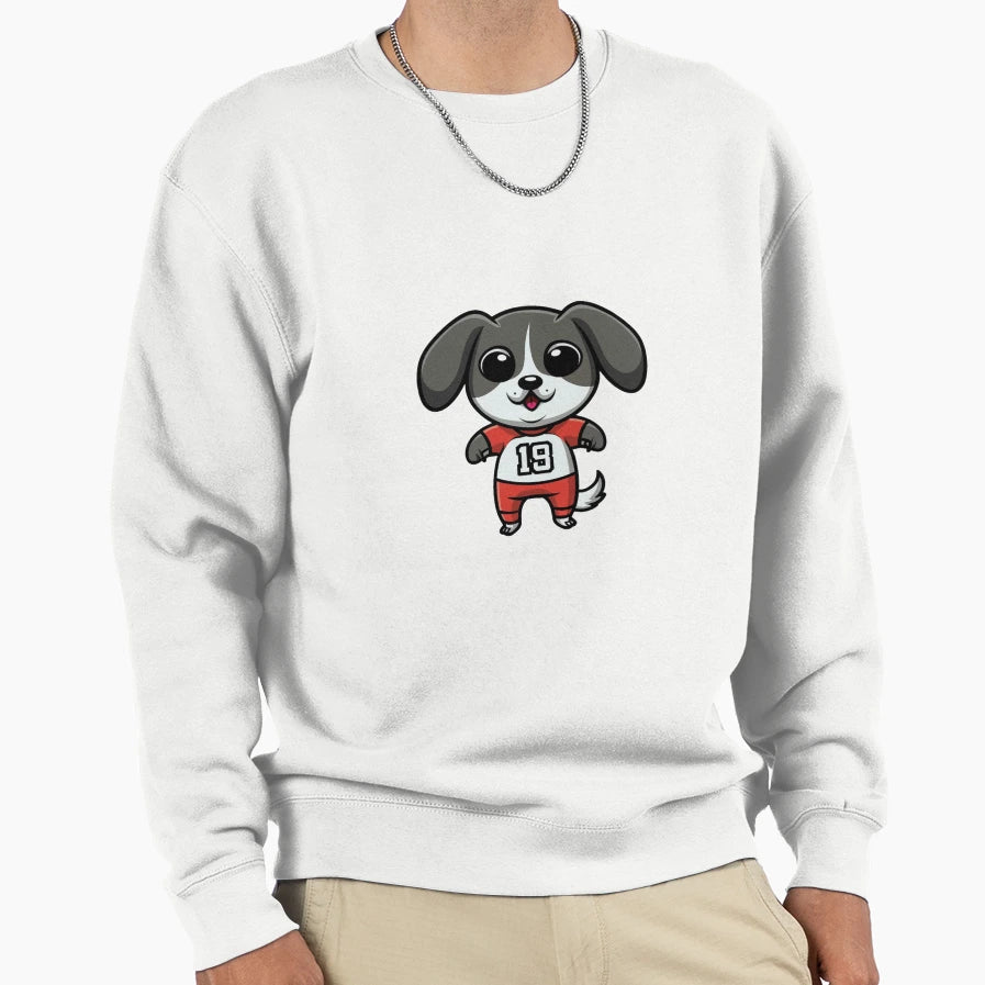 Puppy As Football Player Sweatshirt - Custom Art Print Men Women - T-Shirt, Sweatshirt, Hoodie