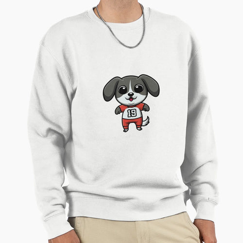 Puppy As Football Player Sweatshirt - Custom Art Print Men Women - T-Shirt, Sweatshirt, Hoodie