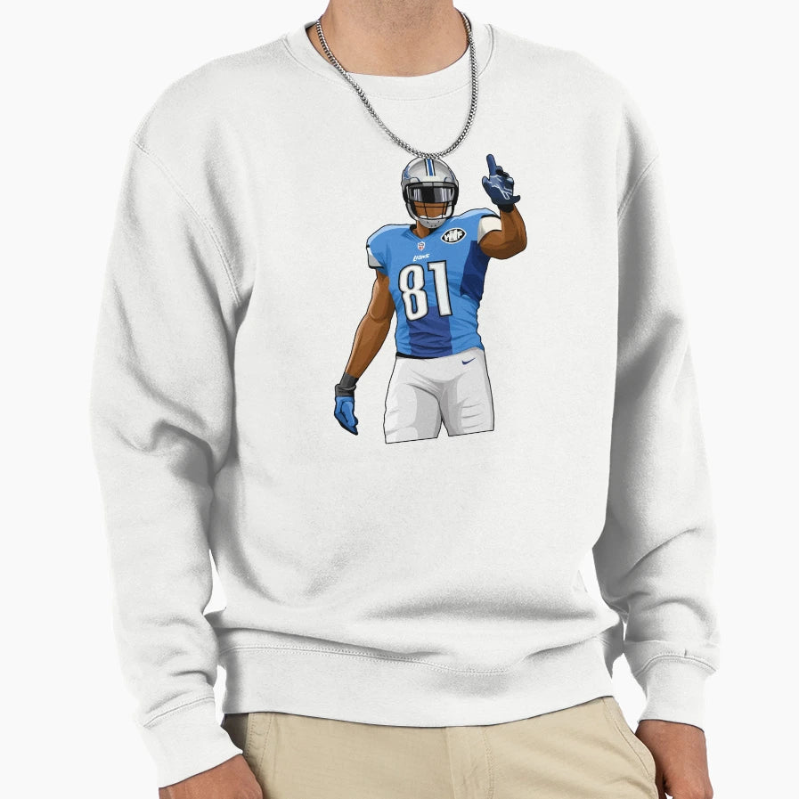 Calvin Johnson 81 Hold Up Fingers Sweatshirt - Trendy Graphic for Adults - T-Shirt, Sweatshirt, Hoodie