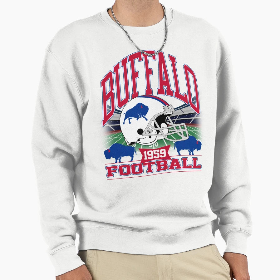 Buffalo Football Gridiron Legacy Sweatshirt - Minimalist Print for Adults - T-Shirt, Sweatshirt, Hoodie