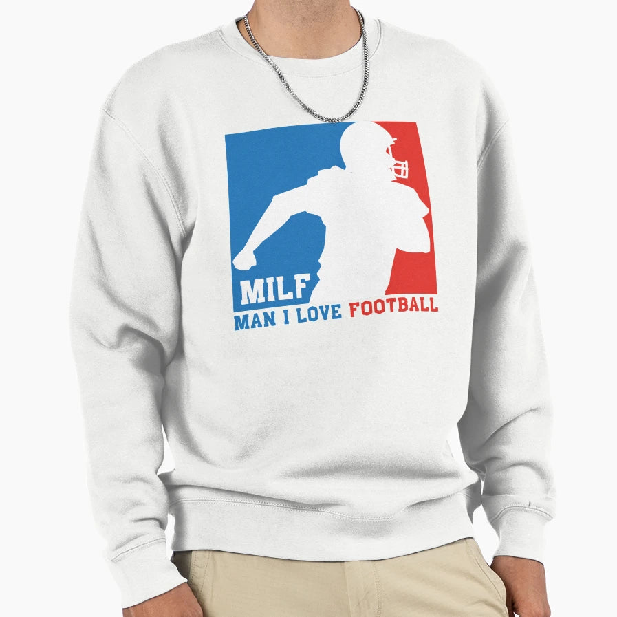 Milf I Love Football American Sweatshirt - Custom Art Print for Adults - T-Shirt, Sweatshirt, Hoodie