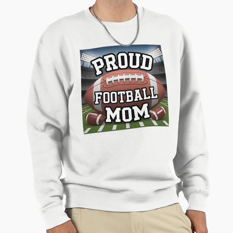 Proud Football Mom Stadium Lights And Sweatshirt - Minimalist Print Unisex - T-Shirt, Sweatshirt, Hoodie