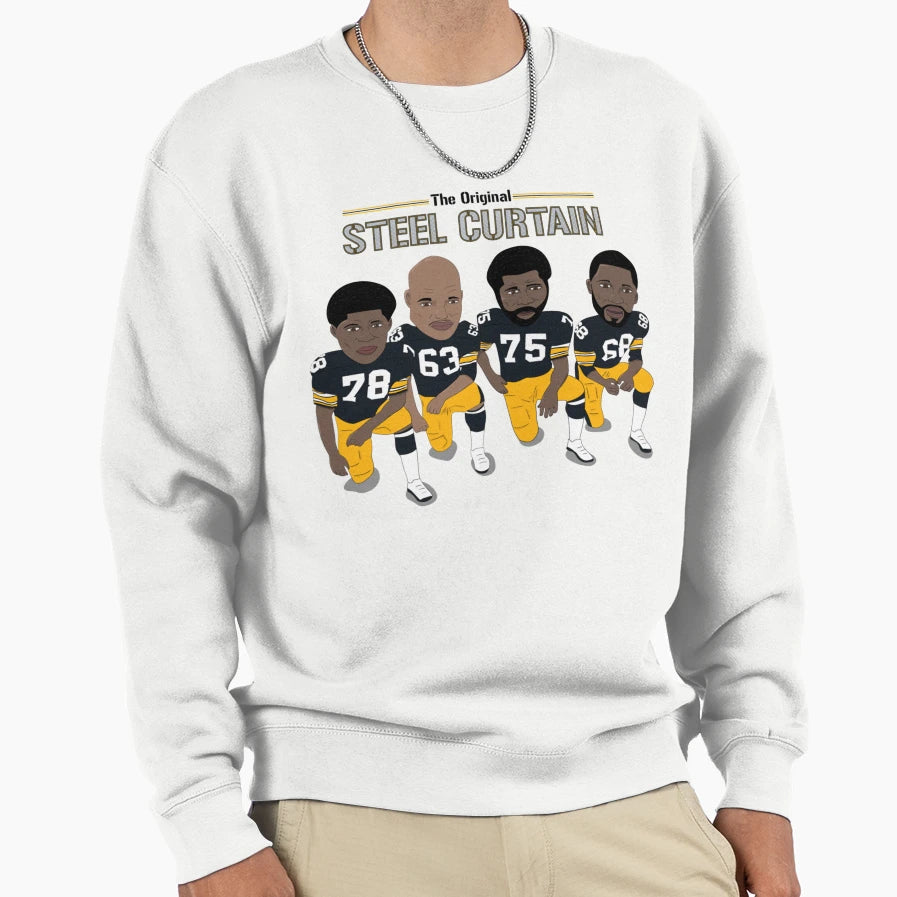Steel Curtain Pittsburgh Steelers Sweatshirt - Fun Novelty Design Men Women - T-Shirt, Sweatshirt, Hoodie
