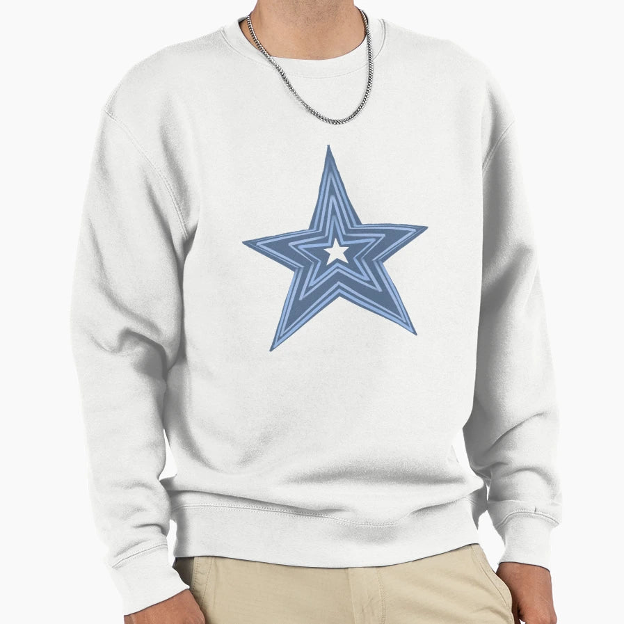 Aesthetic Y2K Blue Star Sweatshirt - Aesthetic Graphic Men Women - T-Shirt, Sweatshirt, Hoodie