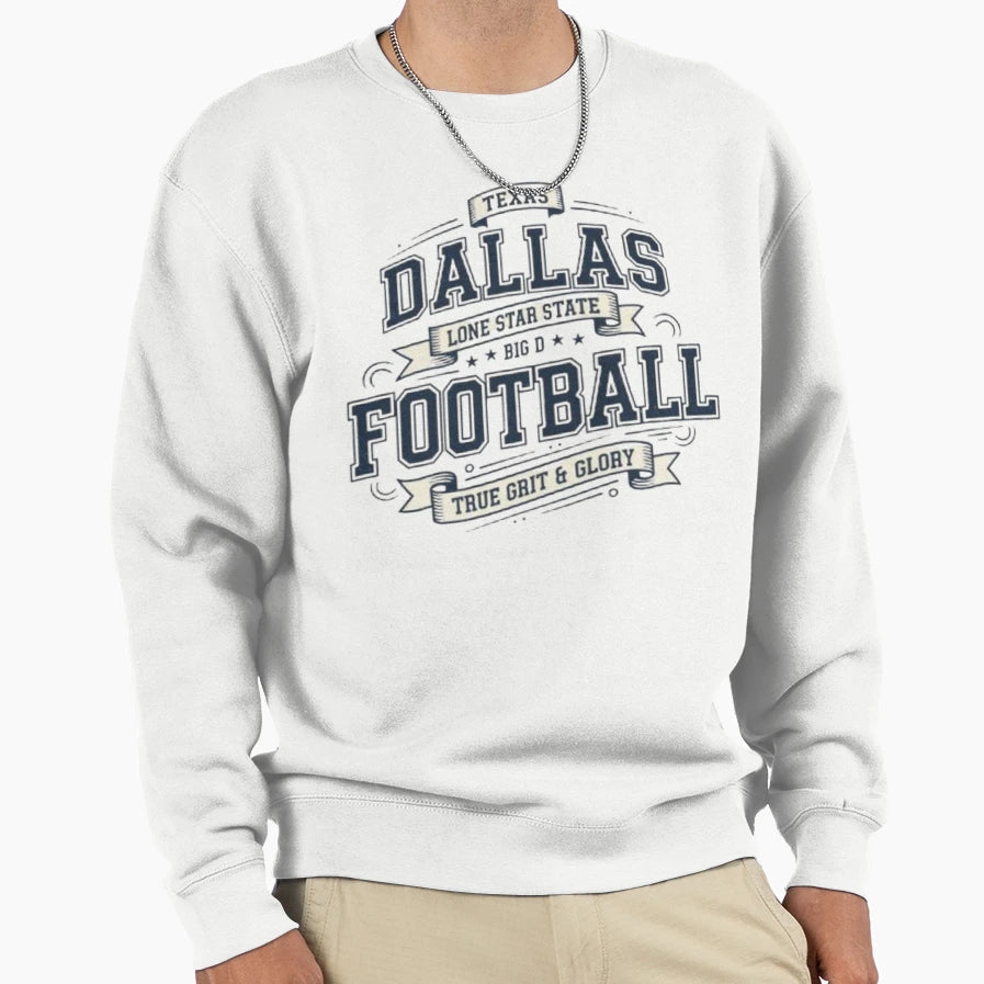 Navy Silver Abstract Dallas Foot Sweatshirt - Fun Novelty Design Men Women - T-Shirt, Sweatshirt, Hoodie
