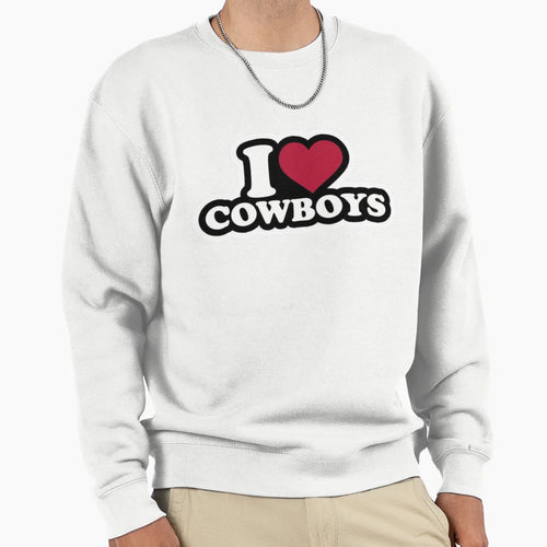 I Heart Cowboys Sweatshirt - Minimalist Print for Adults - T-Shirt, Sweatshirt, Hoodie
