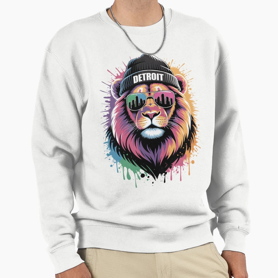 Detroit Lion Sweatshirt - Streetwear Style for Adults - T-Shirt, Sweatshirt, Hoodie