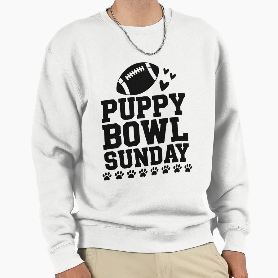 Puppy Bowl Sunday Super Football Sweatshirt - Aesthetic Graphic Men Women - T-Shirt, Sweatshirt, Hoodie