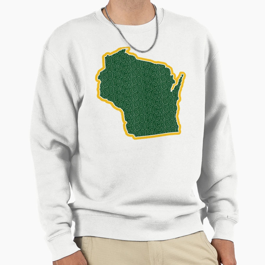Go Pack Go Wisconsin Go Sweatshirt - Custom Art Print Men Women - T-Shirt, Sweatshirt, Hoodie