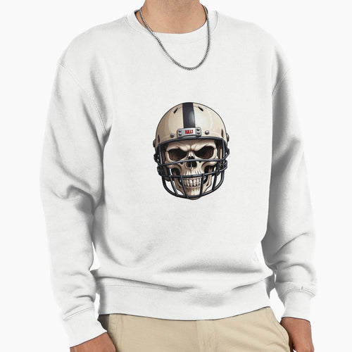 American Football Skull Sweatshirt - Minimalist Print Men Women - T-Shirt, Sweatshirt, Hoodie