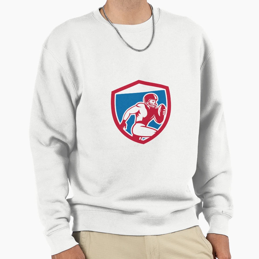 American Football Player Running Sweatshirt - Custom Art Print Men Women - T-Shirt, Sweatshirt, Hoodie