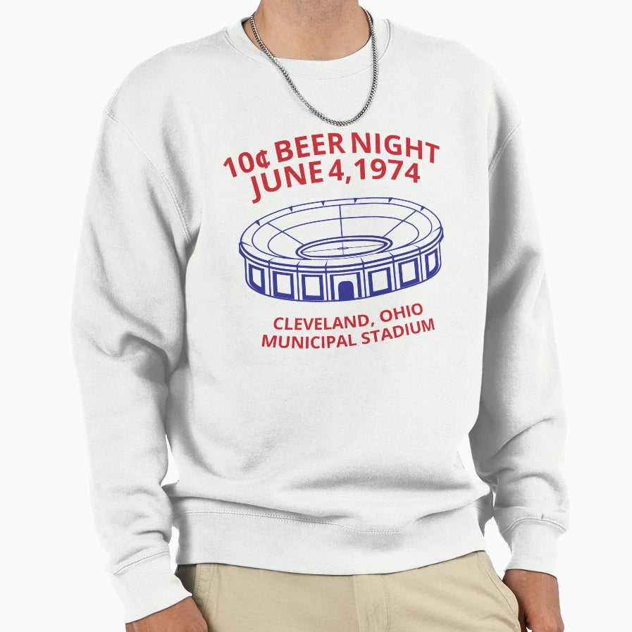 Cleveland Baseball 10 Cent Beer Night Sweatshirt - Custom Art Print Unisex - T-Shirt, Sweatshirt, Hoodie