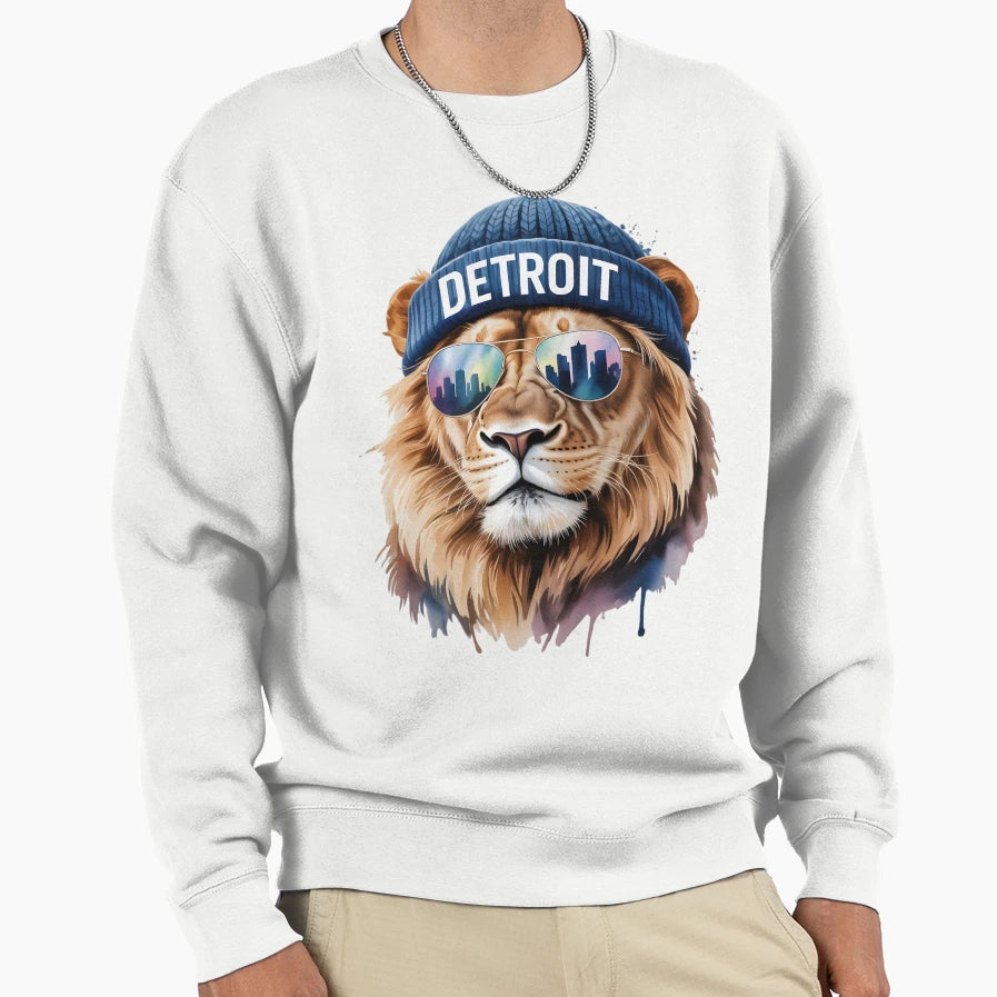 Detroit Lion Sweatshirt - Graphic Print Unisex - T-Shirt, Sweatshirt, Hoodie