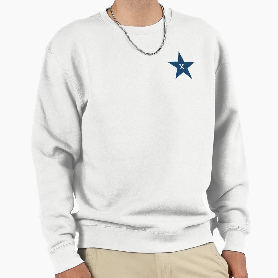 Star Initial Monogram X Navy Sweatshirt - Minimalist Print Men Women - T-Shirt, Sweatshirt, Hoodie