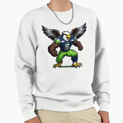 Aggressive Sea Hawk Football Mascot Sweatshirt - Unique Graphic for Adults - T-Shirt, Sweatshirt, Hoodie