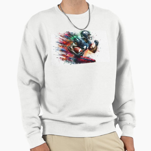 American Football Player Watercolor Sweatshirt - Graphic Print Men Women - T-Shirt, Sweatshirt, Hoodie