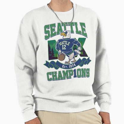 Champions De Seahawks De Seattle Sweatshirt - Aesthetic Graphic for Adults - T-Shirt, Sweatshirt, Hoodie