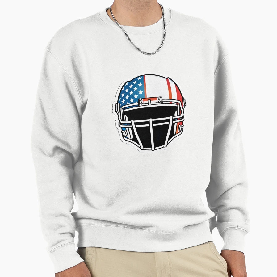 Usa American Football Helmet Sweatshirt - Aesthetic Graphic for Adults - T-Shirt, Sweatshirt, Hoodie