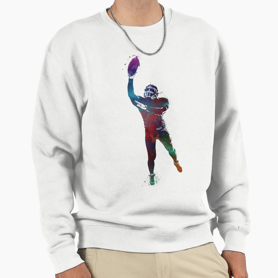 American Football Player Football Sweatshirt - Graphic Print Men Women - T-Shirt, Sweatshirt, Hoodie