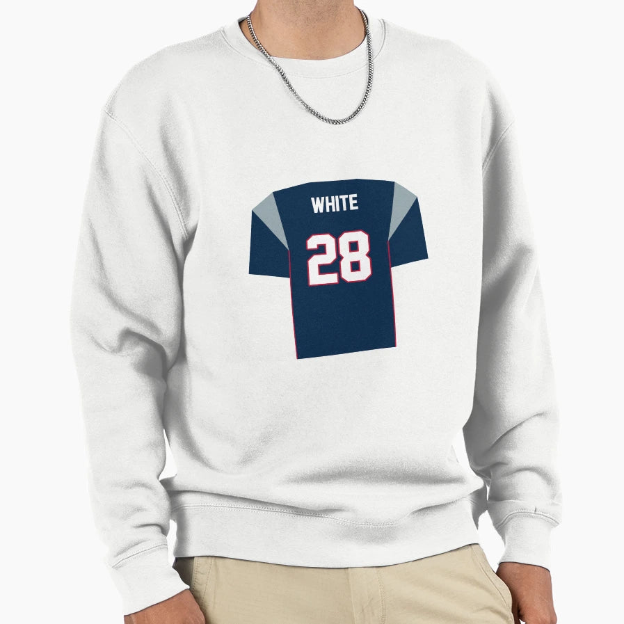 James White Patriots Jersey Sweatshirt - Custom Art Print Men Women - T-Shirt, Sweatshirt, Hoodie