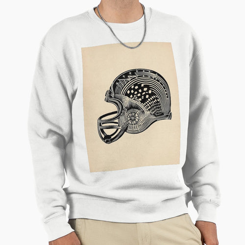 Intricate Football Helmet Sweatshirt - Minimalist Print Unisex - T-Shirt, Sweatshirt, Hoodie