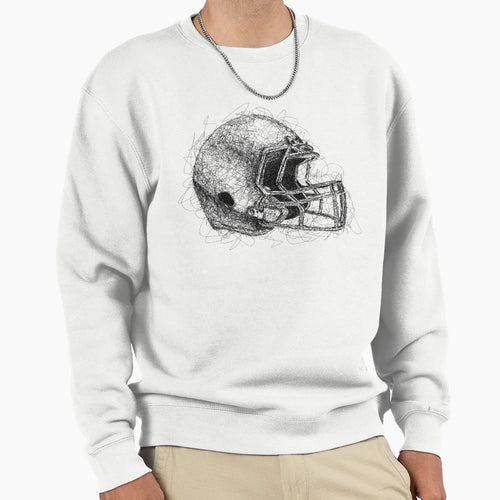 American Football Helmet Drawing Sweatshirt - Trendy Graphic for Adults - T-Shirt, Sweatshirt, Hoodie