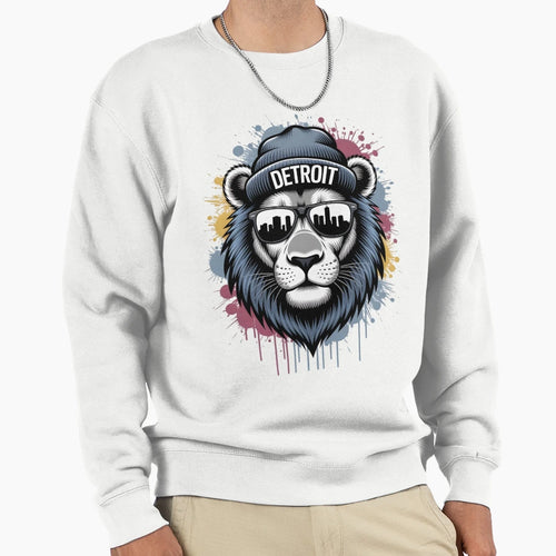 Detroit Lion Sweatshirt - Fun Novelty Design Unisex - T-Shirt, Sweatshirt, Hoodie