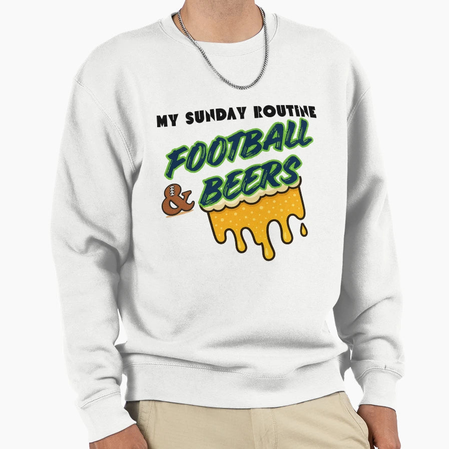 Seattle Seahawks Sunday Routine Sweatshirt - Minimalist Print Men Women - T-Shirt, Sweatshirt, Hoodie