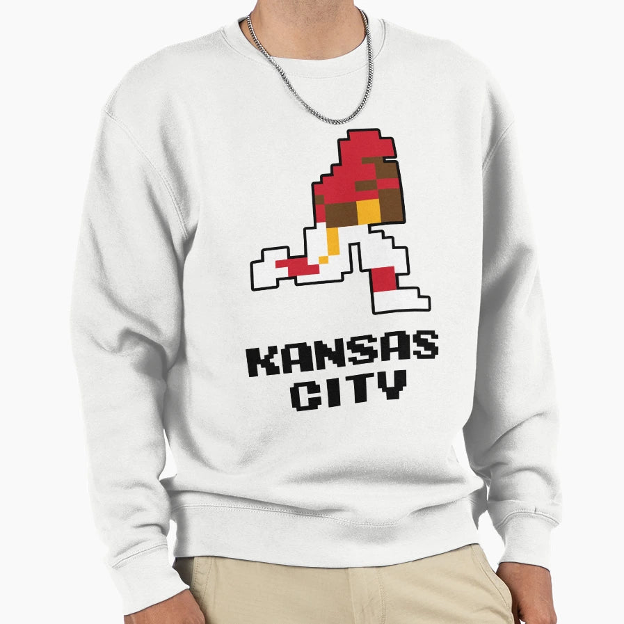 Football Kansas City 8 Bits Sweatshirt - Aesthetic Graphic Men Women - T-Shirt, Sweatshirt, Hoodie